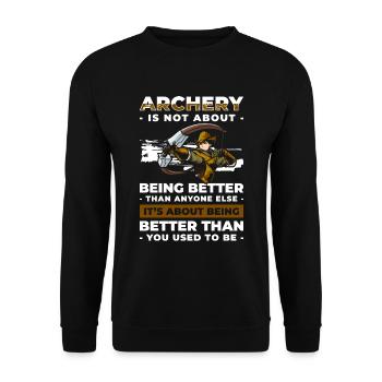 Arbalète Sagittaire Sport - Sweat-shirt Unisexe - noir - Devant - Alina (178cm) & Michal (187cm)