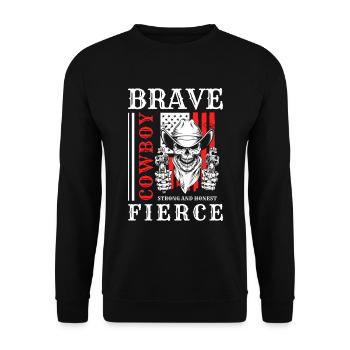 Wilder Westen Western Amerika - Unisex Pullover - Schwarz - Vorne - Alina (178cm) & Michal (187cm)