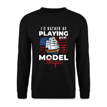Navire Miniature Voilier Rc Bateau - Sweat-shirt Unisexe - noir - Devant - Alina (178cm) & Michal (187cm)