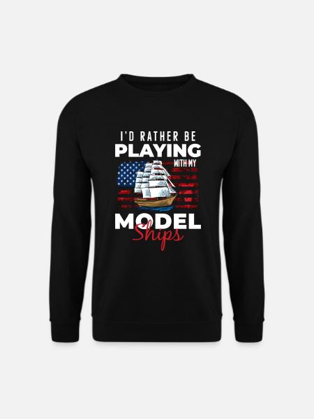 Ship Miniature Sailboat Rc Boat - Unisex Sweatshirt - black