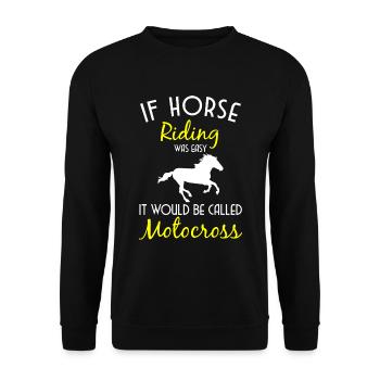 Pferd Reitsport Reiterhof - Unisex Pullover - Schwarz - Vorne - Alina (178cm) & Michal (187cm)