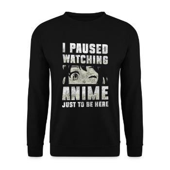 Anime Ramen - Unisex Pullover - Schwarz - Vorne - Alina (178cm) & Michal (187cm)