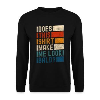 Coiffure Vieil homme chauve - Sweat-shirt Unisexe - noir - Devant - Alina (178cm) & Michal (187cm)