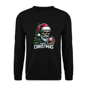 Crâne de Père Noël avec ornement de Noël - Sweat-shirt Unisexe - noir - Devant - Alina (178cm) & Michal (187cm)