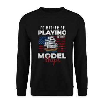 Ship Model Builder Shipping - Unisex Sweatshirt - black - Front - Alina (178cm) & Michal (187cm)