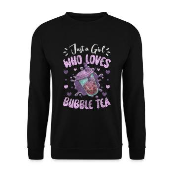 Thé Boba Sucré Coloré - Sweat-shirt Unisexe - noir - Devant - Alina (178cm) & Michal (187cm)