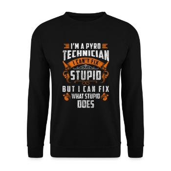 Technology Party Fire Professional - Unisex Sweatshirt - black - Front - Alina (178cm) & Michal (187cm)