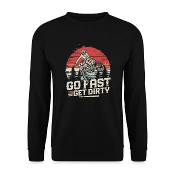 Roulez vite, salissez - Motocross Saying - Sweat-shirt Unisexe - noir - Devant - Alina (178cm) & Michal (187cm)