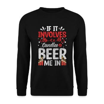 Kerzen Hobby Dekoration Wachs - Unisex Pullover - Schwarz - Vorne - Alina (178cm) & Michal (187cm)