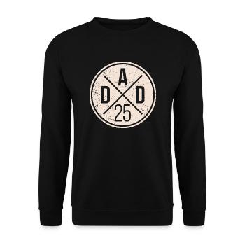 Dad 25 Vater Baby Papa 2025 Grunge - Unisex Sweatshirt - black - Front - Alina (178cm) & Michal (187cm)
