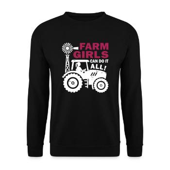 Farm Girls Can Do It All - Unisex Sweatshirt - black - Front - Alina (178cm) & Michal (187cm)