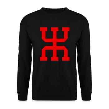 Amazigh-Flagge | Imazighen Berber Maghreb - Unisex Pullover - Schwarz - Vorne - Alina (178cm) & Michal (187cm)