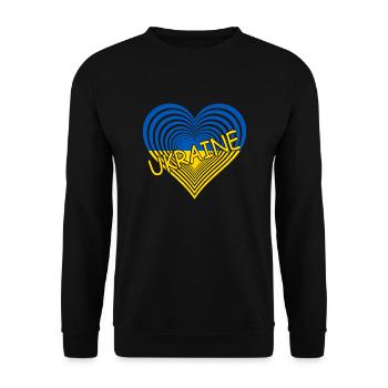 Ukraine Love Heart ukraine - Unisex Pullover - Schwarz - Vorne - Alina (178cm) & Michal (187cm)