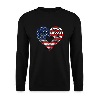 American Heart Love - Unisex Pullover - Schwarz - Vorne - Alina (178cm) & Michal (187cm)