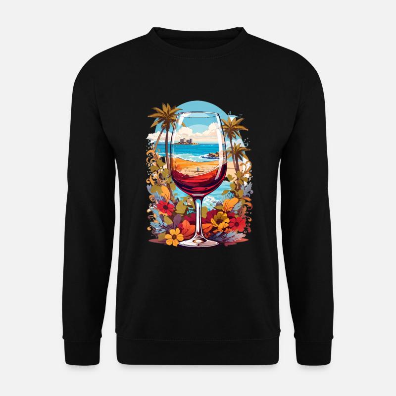 Beach wine glass - Unisex Sweatshirt - black