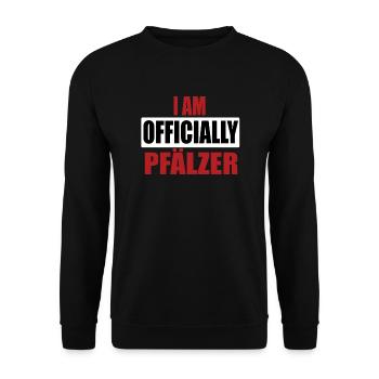 I am officially Pfälzer Pfalz Rheinland-Pfalz - Unisex Pullover - Schwarz - Vorne - Alina (178cm) & Michal (187cm)