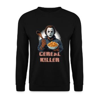 The Scariest Cereal Killer Serial Killer Myer - Unisex Sweatshirt - black - Front - Alina (178cm) & Michal (187cm)