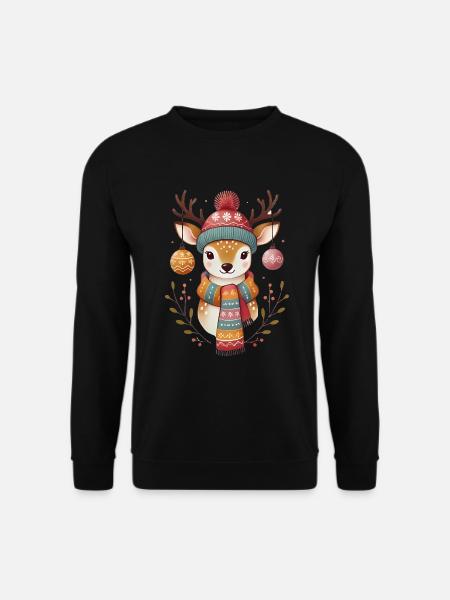 Festlicher Hirsch mit Ornamenten Schal - Unisex Pullover - Schwarz