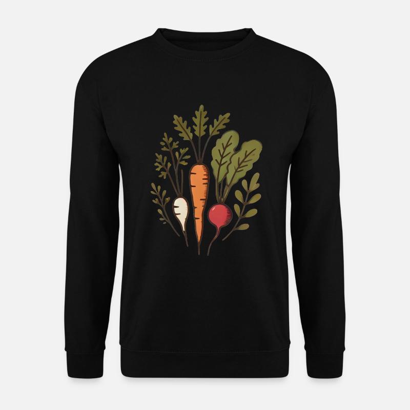Vegan Roots Carrot Radish Design - Unisex Sweatshirt - black