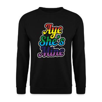 Matching Lesbian Couple Aye She Is Mine - Unisex Sweatshirt - black - Front - Alina (178cm) & Michal (187cm)