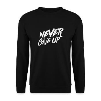 Ne jamais abandonner la motivation Dites cadeau cool - Sweat-shirt Unisexe - noir - Devant - Alina (178cm) & Michal (187cm)