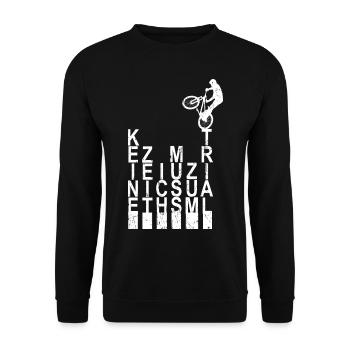 Keine Zeit ich Muss Zum Trial Bike Fahrrad BMX - Unisex Pullover - Schwarz - Vorne - Alina (178cm) & Michal (187cm)
