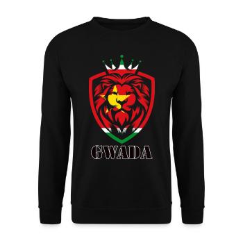 GUADELOUPE lion couleur Drapeau - Sweat-shirt Unisexe - noir - Devant - Alina (178cm) & Michal (187cm)