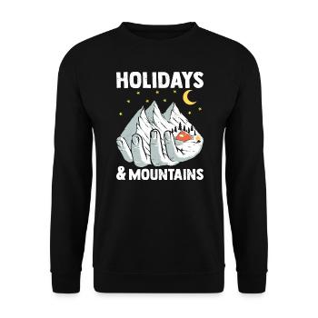 Urlaub Und Berge Natur Camping Liebhaber Stolz - Unisex Pullover - Schwarz - Vorne - Alina (178cm) & Michal (187cm)