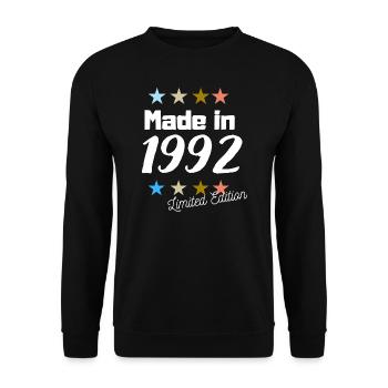Fabriqué en 1992 Édition Limitée Vintage Anniversaire - Sweat-shirt Unisexe - noir - Devant - Alina (178cm) & Michal (187cm)