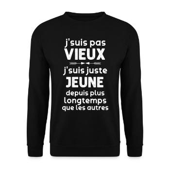 8 - je SUIS PAS vieux 13.png - Sweat-shirt Unisexe - noir - Devant - Alina (178cm) & Michal (187cm)