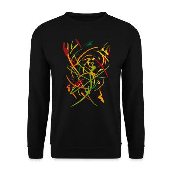 Abstrakt - Unisex Pullover - Schwarz - Vorne - Alina (178cm) & Michal (187cm)