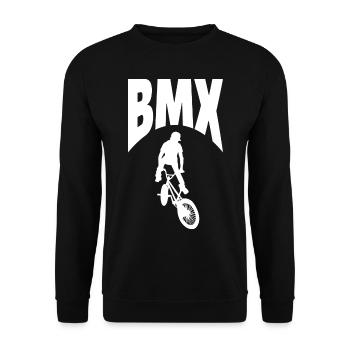 BMX Sport Extreme Passion Papa und Sohn - Unisex Pullover - Schwarz - Vorne - Alina (178cm) & Michal (187cm)