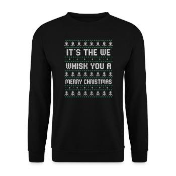 Ugly Xmas 5 - Whisk Merry Christmas - Unisex Pullover - Schwarz - Vorne - Alina (178cm) & Michal (187cm)