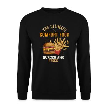 Burger & Fries Ultimate Comfort Food Funny Fast Fo - Sweat-shirt Unisexe - noir - Devant - Alina (178cm) & Michal (187cm)