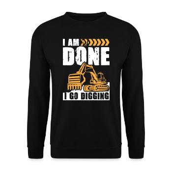Je vais creuser une excavatrice - Sweat-shirt Unisexe - noir - Devant - Alina (178cm) & Michal (187cm)