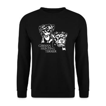 Chiens de chasse Terrier allemand Portrait Wilsigns - Sweat-shirt Unisexe - noir - Devant - Alina (178cm) & Michal (187cm)