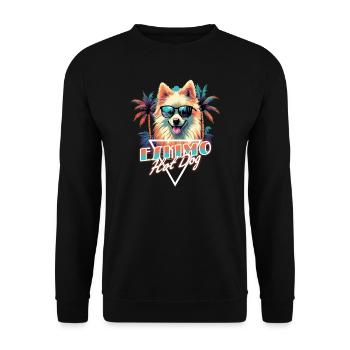Chemise à hot-dog Retro Wave American Eskimo - Sweat-shirt Unisexe - noir - Devant - Alina (178cm) & Michal (187cm)