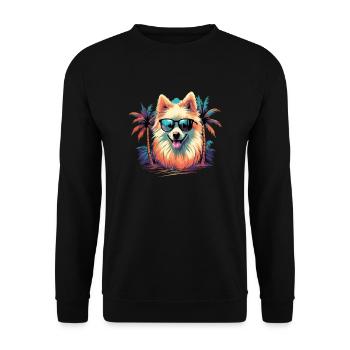 Chemise pour chien esquimau américain Retro Wave - Sweat-shirt Unisexe - noir - Devant - Alina (178cm) & Michal (187cm)