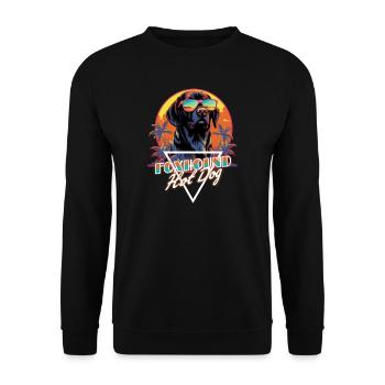 Retro Wave Foxhound Hot Dog Shirt - Unisex Sweatshirt - black - Front - Alina (178cm) & Michal (187cm)