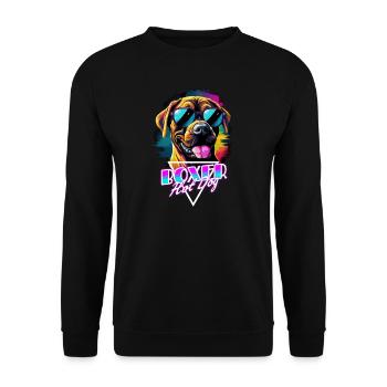 Retro Wave Boxer Hot Dog Shirt - Unisex Sweatshirt - black - Front - Alina (178cm) & Michal (187cm)