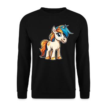 Cute Little Pony Horse - Unisex Sweatshirt - black - Front - Alina (178cm) & Michal (187cm)