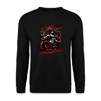 Stone Hard Medusa Ancient Greece Gym God - Unisex Sweatshirt - black - Front - Alina (178cm) & Michal (187cm)