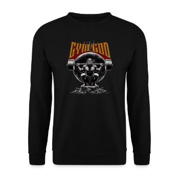 Strongman Greek God Zeus Gym God - Unisex Sweatshirt - black - Front - Alina (178cm) & Michal (187cm)