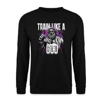 Train like a God Thunder Version Ancient God Zeus - Unisex Sweatshirt - black - Front - Alina (178cm) & Michal (187cm)
