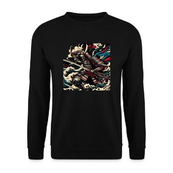 Japanese traditional Samurai Warrior - Unisex Sweatshirt - black - Front - Alina (178cm) & Michal (187cm)