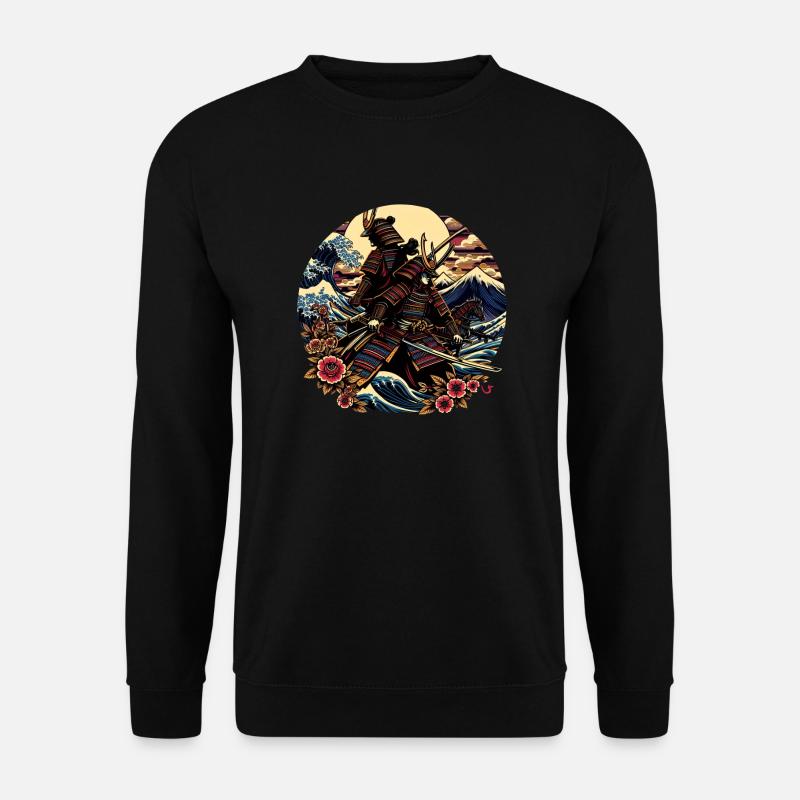Japanese Samurai Warrior Circle Shirt - Unisex Sweatshirt - black