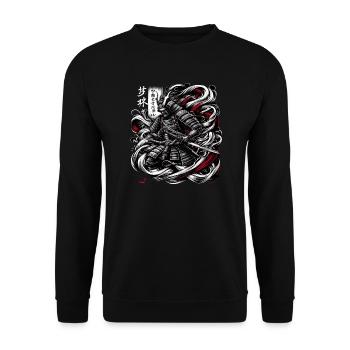Japanese Samurai Warrior Ninja Warrior - Unisex Sweatshirt - black - Front - Alina (178cm) & Michal (187cm)
