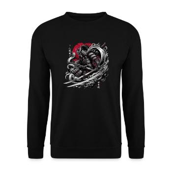 Japanese Samurai Ronin Warrior Shirt - Unisex Sweatshirt - black - Front - Alina (178cm) & Michal (187cm)