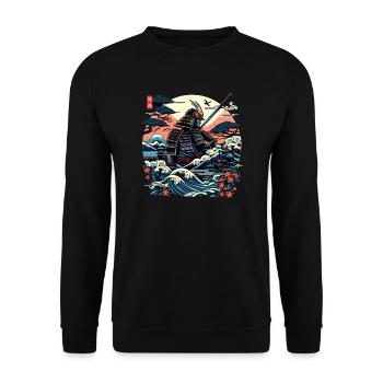 Japanese Samurai Warrior Ronin Shirt - Unisex Sweatshirt - black - Front - Alina (178cm) & Michal (187cm)