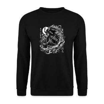 Japanese Samurai Warrior Kanji Design - Unisex Sweatshirt - black - Front - Alina (178cm) & Michal (187cm)